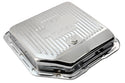 Steel Transmission Pan – Fits Chevy/GM TH-350 Turbo – Stamped "350 Turbo" Logo – Chrome