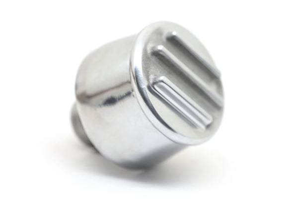 ALUMINUM ROUND BREATHER POLISHED FINNED - POLISHED