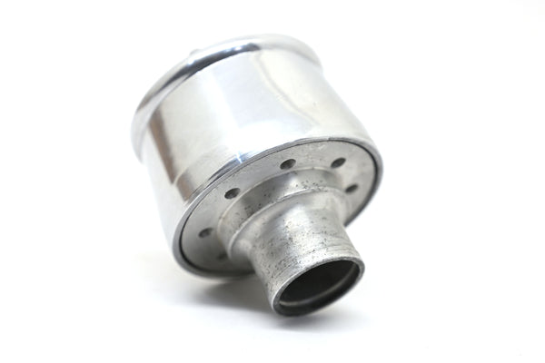 ALUMINUM ROUND BREATHER POLISHED FINNED - POLISHED