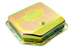 Steel Transmission Pan – Fits Chevy/GM TH-350 Turbo – Deep Sump – Stamped "350 Turbo" Logo – Zinc-Plated