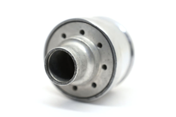 ALUMINUM ROUND BREATHER POLISHED FINNED - POLISHED