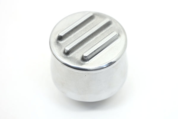 ALUMINUM ROUND BREATHER POLISHED FINNED - POLISHED