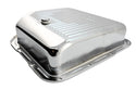 Steel Transmission Pan – Fits Chevy/GM TH-350 Turbo – Deep Sump – Stamped "350 Turbo" Logo – Chrome