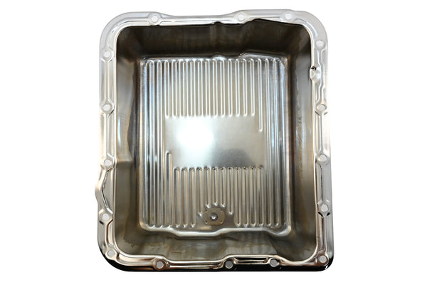 Steel Transmission Pan – Fits GM 700R4 / 4L60E / 4L65E – Deep Sump – Chrome