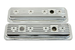 Steel Valve Covers – Fits 1987–2000 Chevy/GMC 5.0L & 5.7L SBC – Embossed – Center Bolt – Chrome