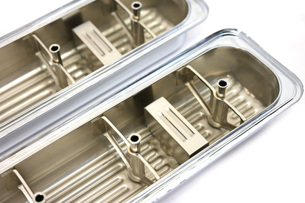 1987-00 CHEVY/GMC SB V8 5.0L & 5.7L VALVE COVERS – CHROME – CENTER BOLT – PAIR