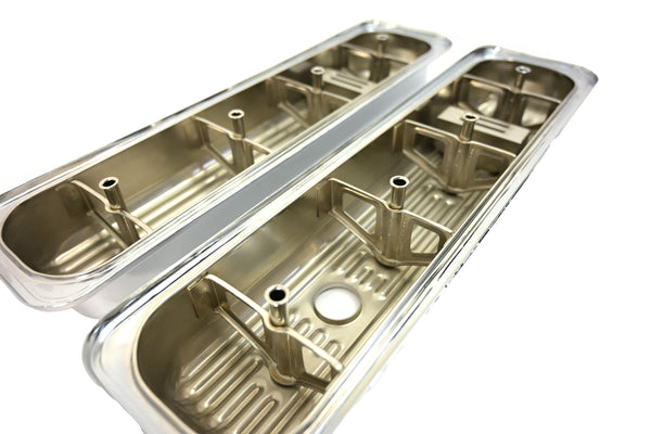 1987-00 CHEVY/GMC SB V8 5.0L & 5.7L VALVE COVERS – CHROME – CENTER BOLT – PAIR