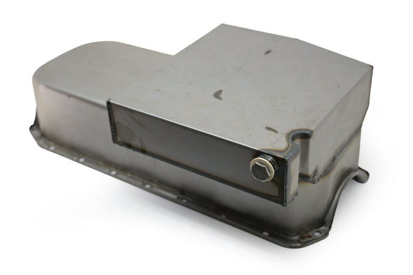 STEEL 1958-79 CHEVY SB 283-400 IMCA CIRCLE TRACK RACING OIL PAN - RAW