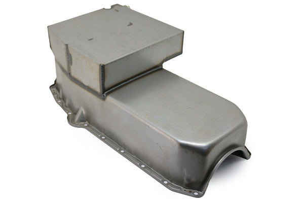 STEEL 1958-79 CHEVY SB 283-400 IMCA CIRCLE TRACK RACING OIL PAN - RAW