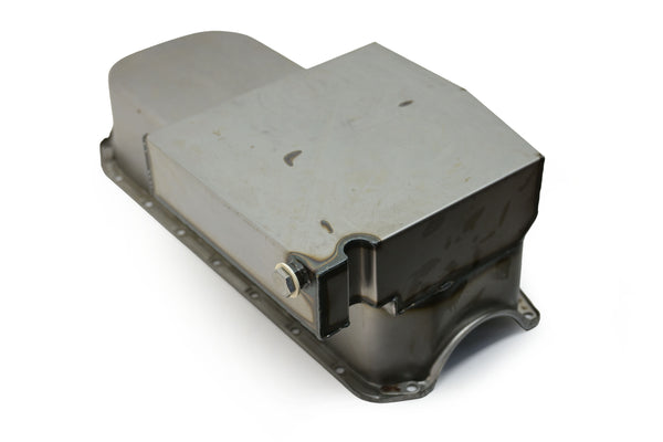 STEEL 1958-79 CHEVY SB 283-400 IMCA CIRCLE TRACK RACING OIL PAN - RAW