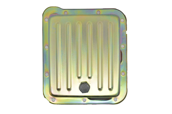Steel Ford C4 Transmission Pan – Stock Capacity, Zinc Coated (Pan Fill Style)