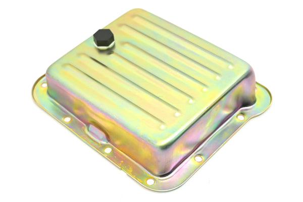 Steel Ford C4 Transmission Pan – Stock Capacity, Zinc Coated (Pan Fill Style)