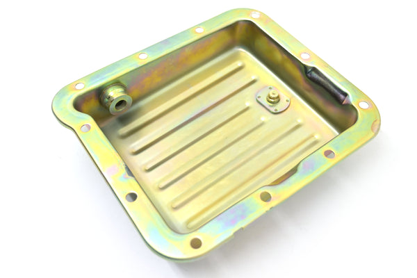 Steel Ford C4 Transmission Pan – Stock Capacity, Zinc Coated (Pan Fill Style)