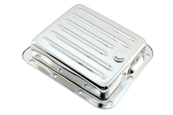 Steel Transmission Pan Fits Ford C4 – Stock Capacity – Case Fill Style – Chrome
