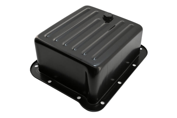 Steel Transmission Pan Fits Ford C4 – Deep Sump – Case Fill Style – Black