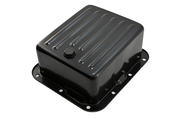 Steel Transmission Pan Fits Ford C4 – Deep Sump – Case Fill Style – Black
