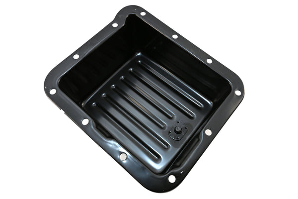 Steel Transmission Pan Fits Ford C4 – Deep Sump – Case Fill Style – Black
