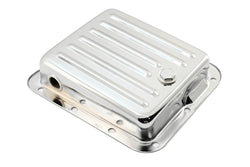 Steel Transmission Pan Fits Ford C4 – Stock Capacity – Pan Fill Style – Chrome