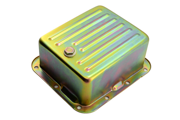 Steel Transmission Pan Fits Ford C4 – Deep Sump – Case Fill Style – Zinc-Plated