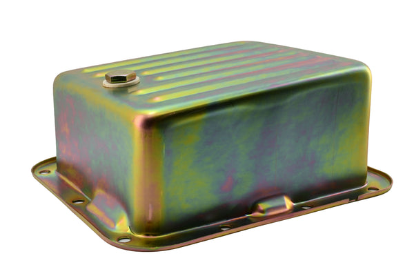 Steel Transmission Pan Fits Ford C4 – Deep Sump – Case Fill Style – Zinc-Plated