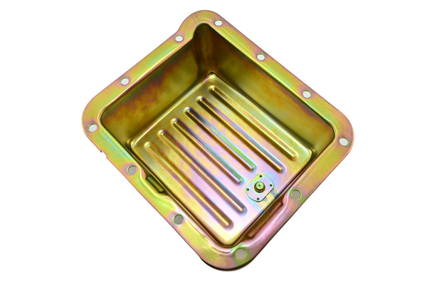Steel Transmission Pan Fits Ford C4 – Deep Sump – Case Fill Style – Zinc-Plated