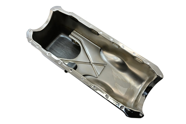 Steel Oil Pan Fits 1965–1990 Chevy Big Block 396 402 427 454 V8 Engines - Chrome