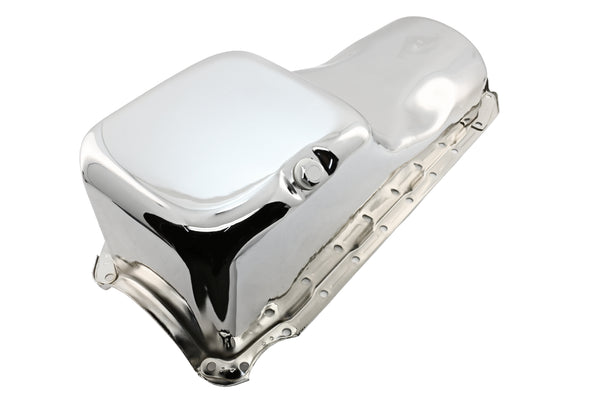 Steel Oil Pan Fits 1965–1990 Chevy Big Block 396 402 427 454 V8 Engines - Chrome