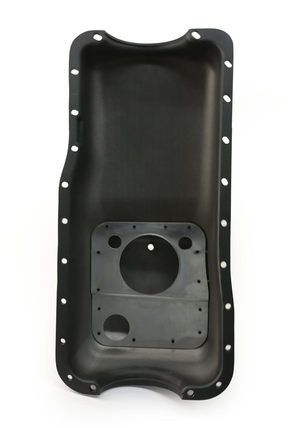 Black Aluminum Finned Baffled Oil Pan – 1965–1987 Ford SB 260-289-302 – Front Sump