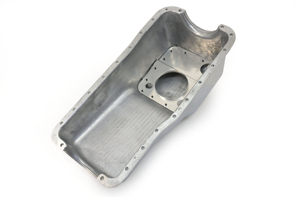 Polished Aluminum Finned Baffled Oil Pan – 1965–1987 Ford SB 260-289-302 – Front Sump