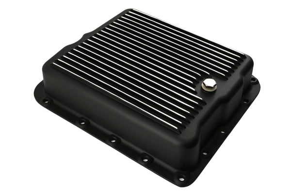 Aluminum Transmission Pan Kit Fits Chevy GM 700R4 4L60E 4L65E Deep Finned – Black