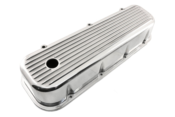 Aluminum Valve Covers with Bolt Kit Fits 1965–1995 Big Block Chevy BBC 396–502 – Tall – Finned – Polished