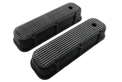 Aluminum Valve Covers with Bolt Kit Fits 1965–1995 Big Block Chevy BBC 396–502 – Tall – Finned – Black