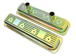 Steel Circle Track Racing Center Bolt Valve Covers Fits 1987–2000 Chevy SB 5.0L/305 & 5.7L/350 - Zinc-Plated