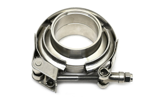 Interlocking V-Band Exhaust Clamp Kit with Male/Female Flanges – 2.36 Inch (60.5mm) 304 Stainless Steel