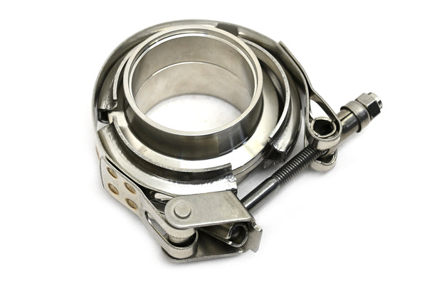 Interlocking V-Band Exhaust Clamp Kit with Male/Female Flanges – 1.75 Inch (45.2mm) 304 Stainless Steel