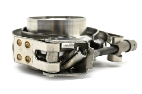 Interlocking V-Band Exhaust Clamp Kit with Male/Female Flanges – 3.25 Inch (83.3mm) 304 Stainless Steel