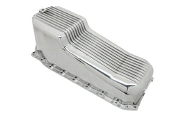 ALUMINUM 1986–02 CHEVY SB 262–400 STOCK CAPACITY OIL PAN – RETRO FINNED – BAFFLED – POLISHED