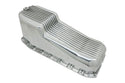 ALUMINUM 1980-85 CHEVY SB 262-400 STOCK CAPACITY OIL PAN - RETRO POLISHED FINNED BAFFLED - POLISHED