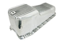ALUMINUM 1980-85 CHEVY SB 262-400 STOCK CAPACITY OIL PAN - RETRO POLISHED FINNED BAFFLED - POLISHED