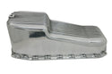 ALUMINUM 1980-85 CHEVY SB 262-400 STOCK CAPACITY OIL PAN - RETRO POLISHED FINNED BAFFLED - POLISHED