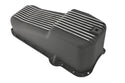 ALUMINUM 1980-85 CHEVY SB 262-400 STOCK CAPACITY OIL PAN - RETRO POLISHED FINNED BAFFLED - BLACK