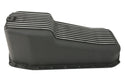 ALUMINUM 1980-85 CHEVY SB 262-400 STOCK CAPACITY OIL PAN - RETRO POLISHED FINNED BAFFLED - BLACK