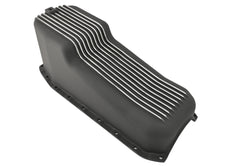 ALUMINUM 1980-85 CHEVY SB 262-400 STOCK CAPACITY OIL PAN - RETRO POLISHED FINNED BAFFLED - BLACK