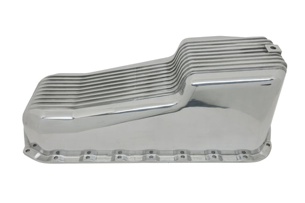 CFR Performance Aluminum 1958–79 Chevy SB 262–400 Stock Capacity Oil Pan – Retro Finned Baffled – Polished