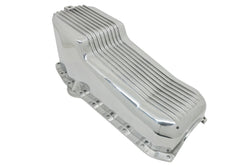 CFR Performance Aluminum 1958–79 Chevy SB 262–400 Stock Capacity Oil Pan – Retro Finned Baffled – Polished