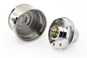 CHEVY-FORD-MOPAR BLACK BILLET ALUMINUM BREATHER - SMOOTH BLACK CHROME
