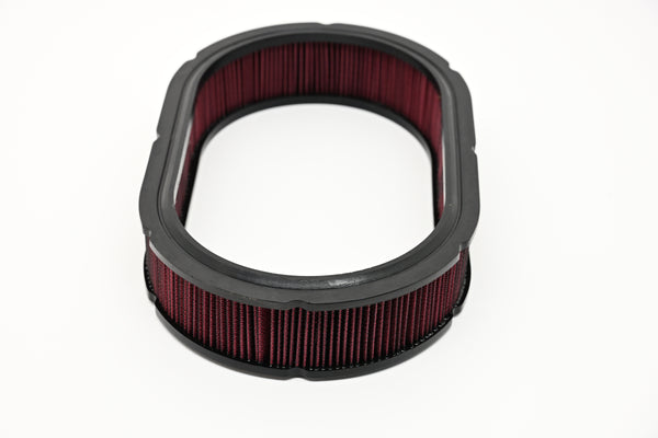 CFR Performance Cotton 12″ × 2″ Oval Washable Air Cleaner Filter – Red (Reusable / High Flow)