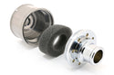 CHEVY-FORD-MOPAR BLACK BILLET ALUMINUM BREATHER - SMOOTH BLACK CHROME