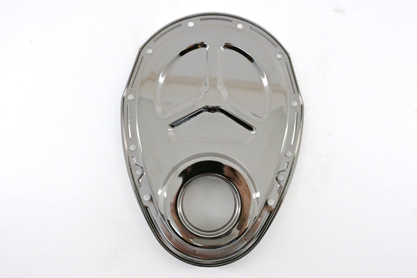 Steel Chevy 1955–1995 SB 283–400 Timing Chain Cover – Black Chrome
