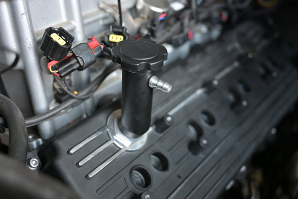 OIL FILLER TUBE W/ OIL BAFFLE - ALUMINUM-BLACK